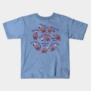 African Grey Parrots Funny Talking Sayings T-shirt Kids T-Shirt